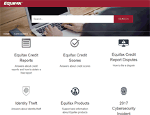 Tablet Screenshot of help-en.equifax.ca
